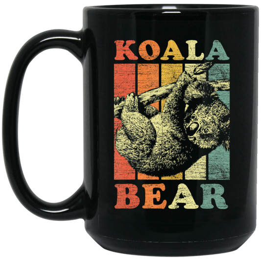 Koala Bear Vintage Retro Koala Gift Black Mug