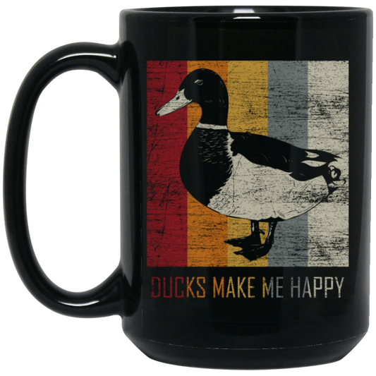 Special Duck The Ducks Make Me Happy Retro Black Mug