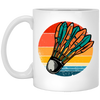 Badminton Shuttlecock Retro Badminton Player Sporty Lover Gift White Mug