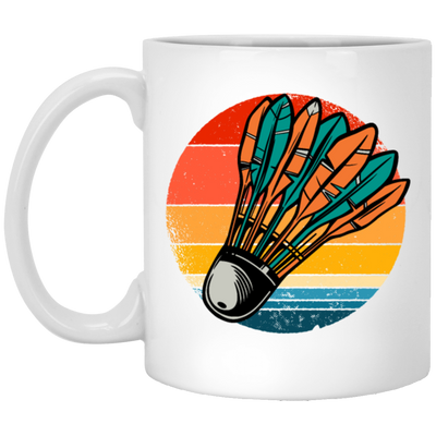 Badminton Shuttlecock Retro Badminton Player Sporty Lover Gift White Mug