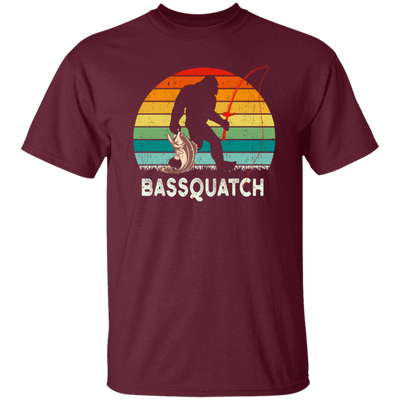 Retro Bass Quatch Angler Fish Vintage Gift For Friend Unisex T-Shirt