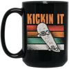 Retro Kickin It, Love Skateboard, Best Skate Ever, Love Skate Sport Black Mug