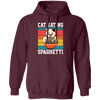 Retro Cat Lover, Cat Eating Spaghetti, Japanese Spaghetti, Love Ramen Pullover Hoodie