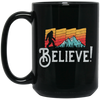 Retro Bigfoot, Believe Bigfoot Sasquatch, Retro Bigfoot Love Gift Black Mug