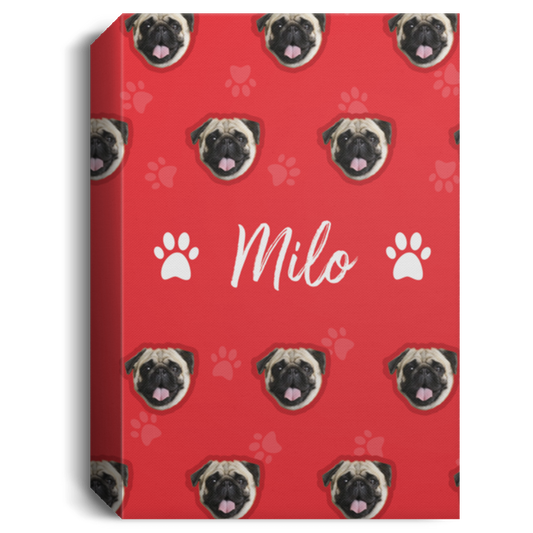 Personalized Pet Face And Name Canvas, Custom Dog Face Canvas CB108