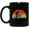 Vintage Biking, Cycling Biker Retro, Riding On Mountain Retro Black Mug