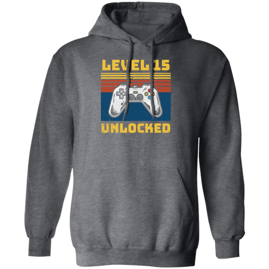 Retro 15th Birthday, Gaming Lover, Gift For Gamer 15 Years Gift Pullover Hoodie