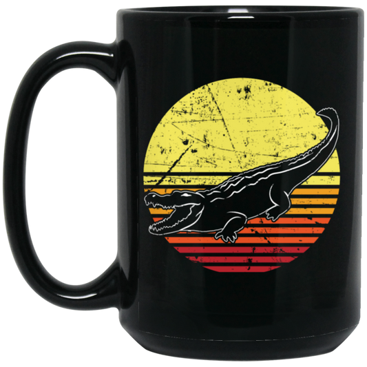 Alligator Crocodile Design For Crocodile Lover Vintage Black Mug