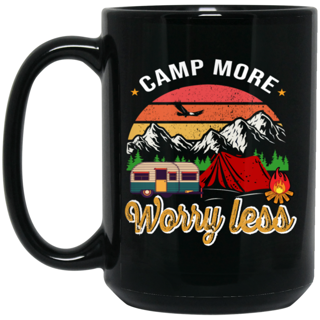 Camp More Worry Less, Funny Wildlife, Retro Hiking