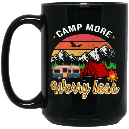 Camp More Worry Less, Funny Wildlife, Retro Hiking