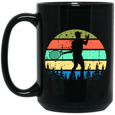 Retro Tennis, Tennis Coach Gift Black Mug