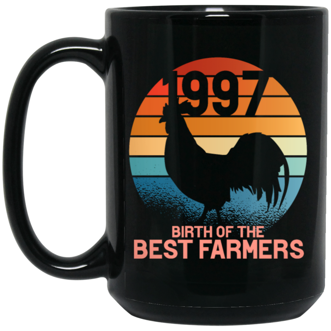 Retro Farmer Gift 1997 Birthday Present Farm Agriculture Black Mug