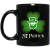 St Patrick Lover, Shamrock Gift, Lucky Leaves, Patrick Man, Patrick Day Black Mug