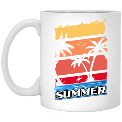 Summer Vibes, Retro Summer, Vintage Summer, Love Summer, Go To Beach White Mug