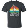 Goose Love Gift, Silly Goose On The Loose, Love Goose Gift, Retro Style Unisex T-Shirt