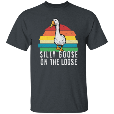 Goose Love Gift, Silly Goose On The Loose, Love Goose Gift, Retro Style Unisex T-Shirt