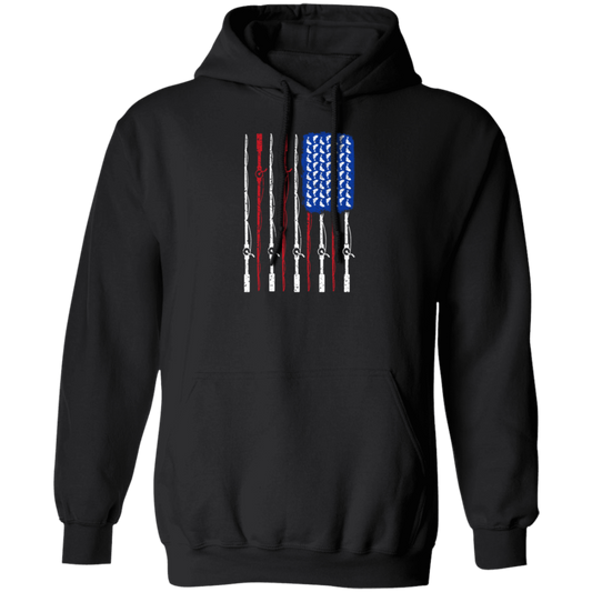 American Rod, Fishing American, Fisherman Lover, Fisherman Gift, Fish Rod Pullover Hoodie