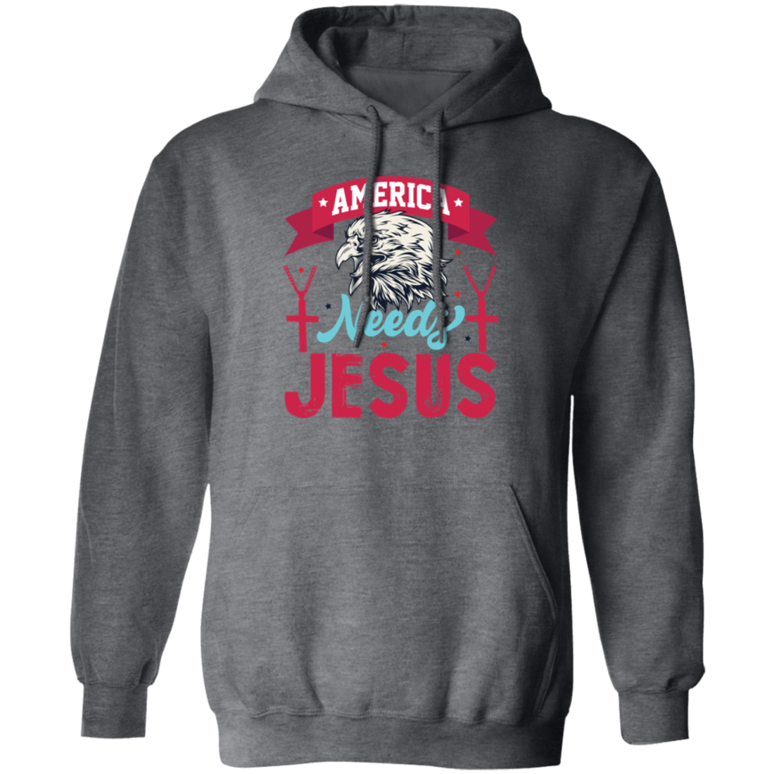 Eagle Icon, American Needs Jesus, American Eagle, Jesus Love Gift Pullover Hoodie