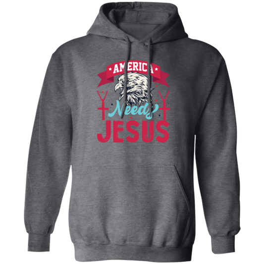 Eagle Icon, American Needs Jesus, American Eagle, Jesus Love Gift Pullover Hoodie