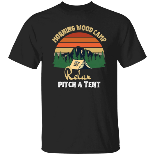 Retro Morning Wood Camp Relax pitch A Tent Enjoy the Morning