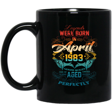 Birthday Vintage Legends Were Born In April 1983 Black Mug