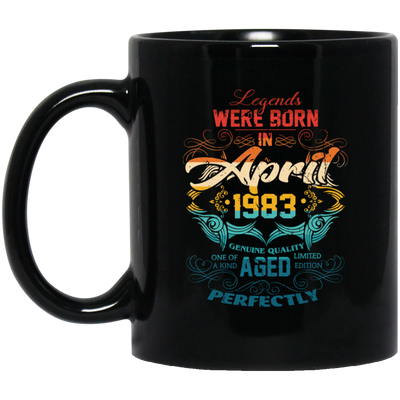 Birthday Vintage Legends Were Born In April 1983 Black Mug