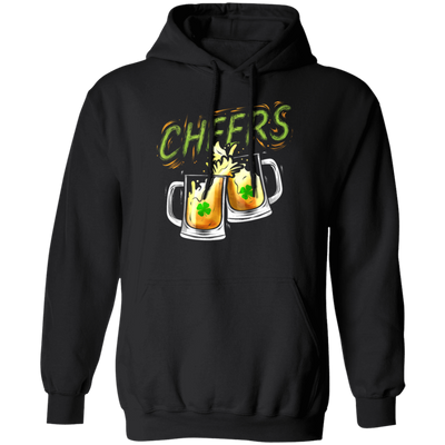 Patrick Party, Cheers With Beers And Shamrock, Love Beer And Shamrock Pullover Hoodie