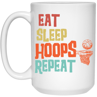 Basketball Gift, Eat Sleep Hoops Repeat Png, Retro Basketball Sport