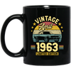 Celebrate a special April birthday with this limited edition black mug featuring a classic 1963 design. An ideal gift for that special someone, this mug is the perfect way to honor their milestone year.