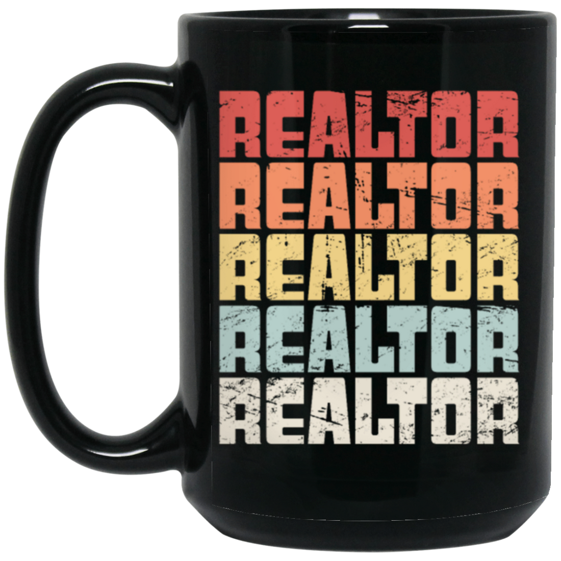Vegetarian Realtor, Vintage Vegan Realtor, Love Realtor Black Mug