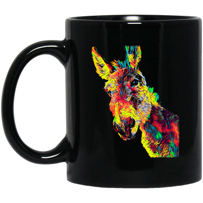 Donkey Colored Design Jackass Mule For Animal Lovers Owners True Friend Colorful Black Mug