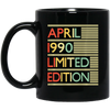 Birthday Gifts Women Men April 1990 Premium Black Mug