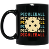 Retro Pickleball, Love Pickleball, Ball Sport Love Gift, Eat Sleep Pickleball Repeat Black Mug