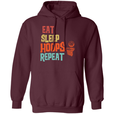 Basketball Gift, Eat Sleep Hoops Repeat Png, Retro Basketball Sport