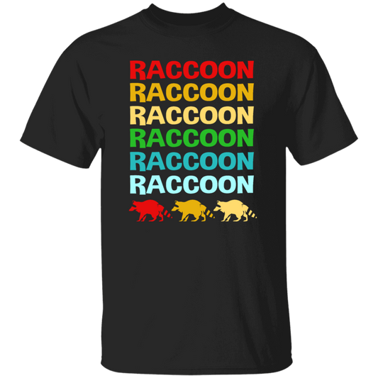 Retro Raccoon Colorful Squad Team Trash Panda Racoon
