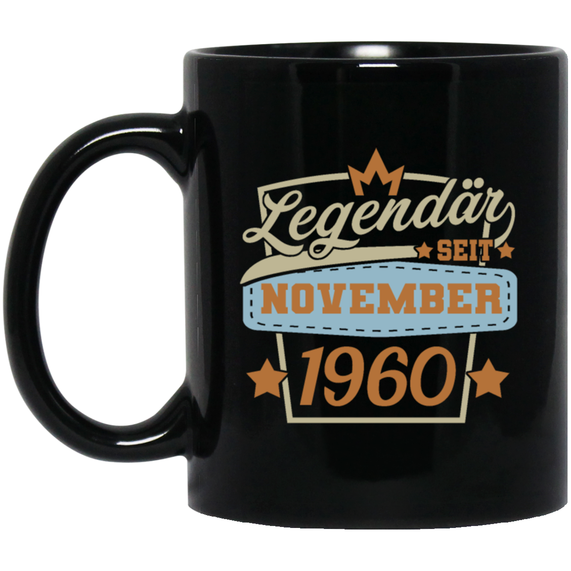 Retro Birthday Legendary Since November 1960 Gift Black Mug