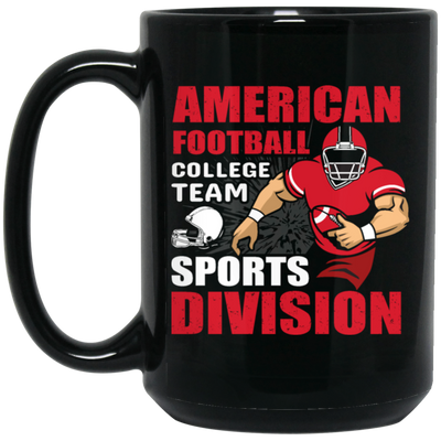 Love Rugby, American Football Gift, American Sport, College Team, Sports Division Black Mug
