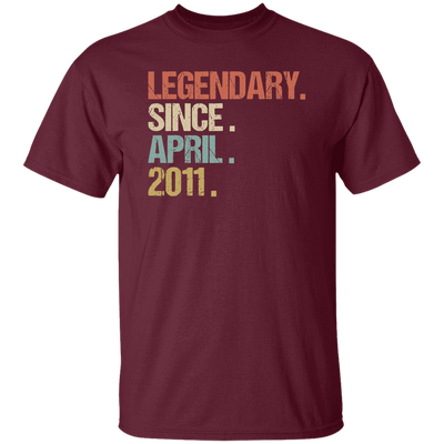 Birthday Gift Legendary Since April 2011 Retro Unisex T-Shirt