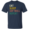 Retro Eat Sleep Softball Repeat Gift