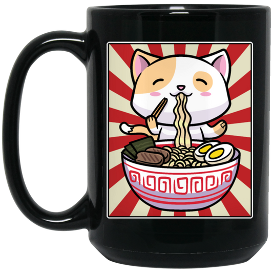 Kawaii Cat Love Ramen Japanese Noodle Lover Cartoon Cat