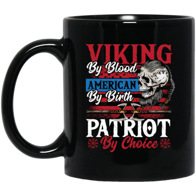 Viking Gift Skull Lover Viking By Blood American By Birthday Patriot By Choice