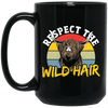 Cattle Cow, Respect The Wild Hair, Retro Cow Gift, Cow Wildlife, Love Cow Black Mug