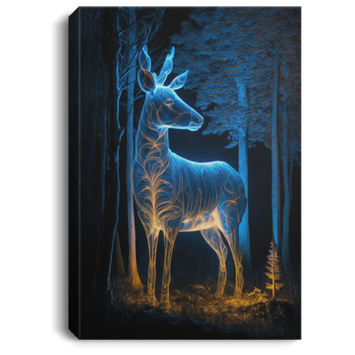 Luminous Imaginary Animal In A Forest At Night Canvas