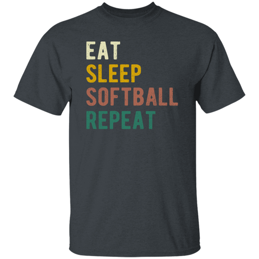 Retro Eat Sleep Softball Repeat Gift