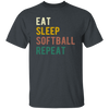 Retro Eat Sleep Softball Repeat Gift