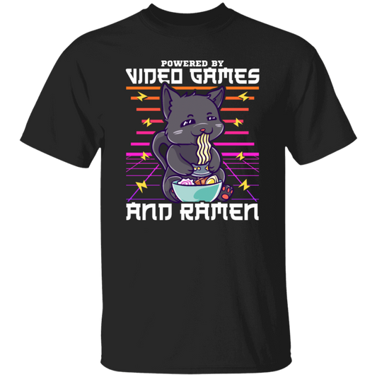 Ramen Anime Cat, Powered By Video Games Unisex T-Shirt