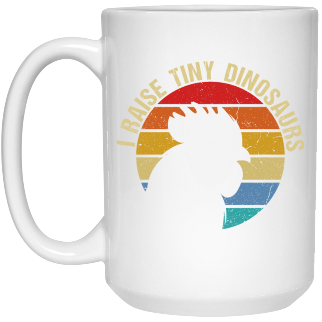 Retro I RAISE TINY DINOSAURS Funny CHICKEN LOVER White Mug