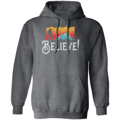 Retro Bigfoot, Believe Bigfoot Sasquatch, Retro Bigfoot Love Gift Pullover Hoodie