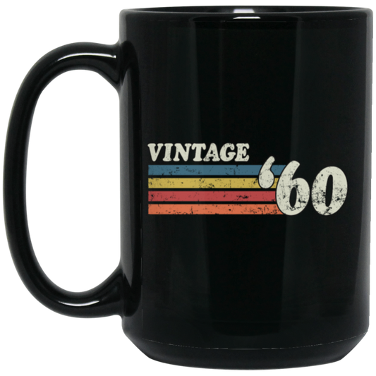 Vintage 1960, Birthday 60th Gift, Retro 60 Birthday Gift Black Mug