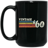 Vintage 1960, Birthday 60th Gift, Retro 60 Birthday Gift Black Mug